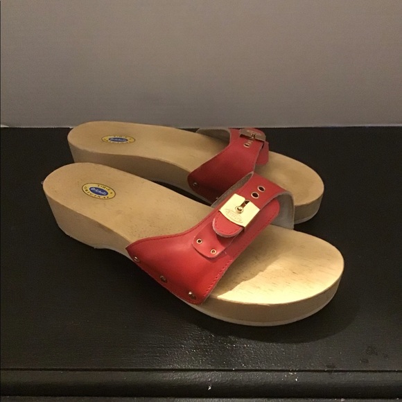 Dr Scholls Vintage Wood Leather Sandals - Picture 4 of 11